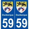 59 Dunkerque blason autocollant plaque stickers ville