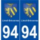 94 Limeil-Brévannes blason autocollant plaque stickers ville