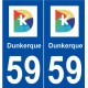59 Dunkerque logo autocollant plaque stickers ville