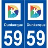 59 Dunkerque logo autocollant plaque stickers ville