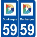 59 Dunkerque logo autocollant plaque stickers ville