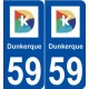 59 Dunkerque logo autocollant plaque stickers ville