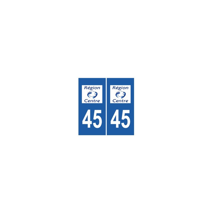 45 Loiret autocollant plaque