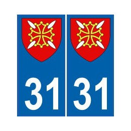 31 Haute Garonne autocollant plaque blason armoiries stickers département