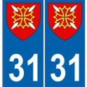 31 Haute Garonne autocollant plaque blason armoiries stickers département
