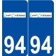 94 Limeil-Brévannes logo autocollant plaque stickers ville