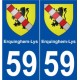 59 Erquinghem-Lys blason autocollant plaque stickers ville