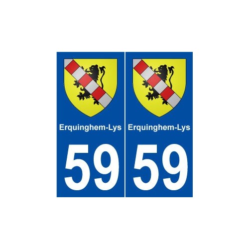 59 Erquinghem-Lys blason autocollant plaque stickers ville