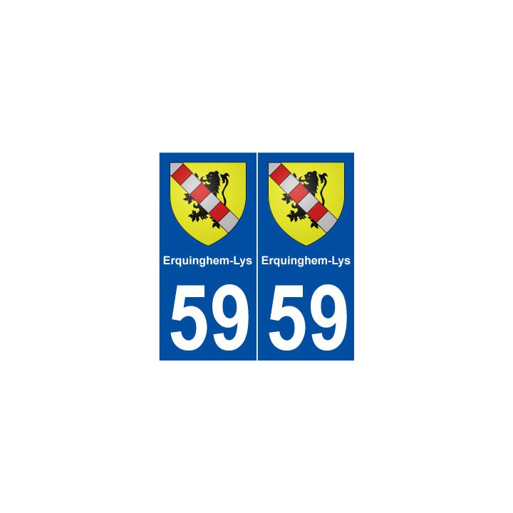 59 Erquinghem-Lys blason autocollant plaque stickers ville