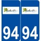 94 Marolles-en-Brie logo autocollant plaque stickers ville
