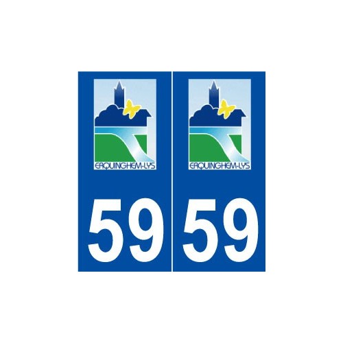 59 Erquinghem-Lys logo autocollant plaque stickers ville