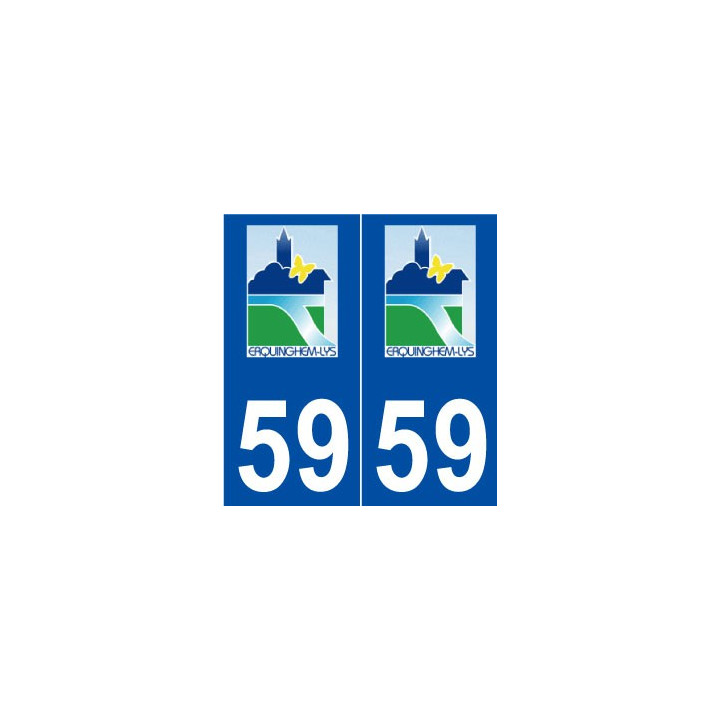 59 Erquinghem-Lys logo autocollant plaque stickers ville