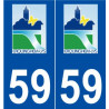 59 Erquinghem-Lys logo autocollant plaque stickers ville