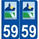 59 Erquinghem-Lys logo autocollant plaque stickers ville