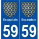 59 Escaudain blason autocollant plaque stickers ville