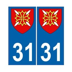 31 Haute Garonne autocollant plaque blason armoiries stickers département