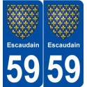 59 Escaudain blason autocollant plaque stickers ville