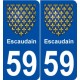 59 Escaudain blason autocollant plaque stickers ville