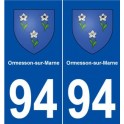 94 Ormesson-sur-Marne stemma adesivo piastra adesivi città