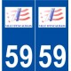 59 Escaudain logo autocollant plaque stickers ville
