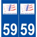 59 Escaudain logo autocollant plaque stickers ville