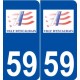 59 Escaudain logo autocollant plaque stickers ville