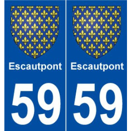 59 Escautpont blason autocollant plaque stickers ville