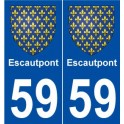 59 Escautpont blason autocollant plaque stickers ville