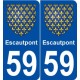 59 Escautpont blason autocollant plaque stickers ville
