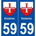 59 Estaires blason autocollant plaque stickers ville
