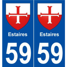 59 Estaires blason autocollant plaque stickers ville