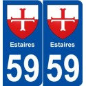 59 Estaires blason autocollant plaque stickers ville