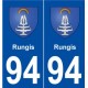94 Rungis blason autocollant plaque stickers ville