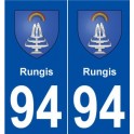 94 Rungis blason autocollant plaque stickers ville