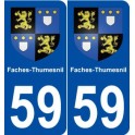 59 Faches-Thumesnil blason autocollant plaque stickers ville