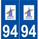 94 Rungis logo autocollant plaque stickers ville