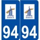 94 Rungis logo autocollant plaque stickers ville