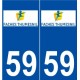 59 Faches-Thumesnil logo autocollant plaque stickers ville