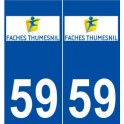 59 Faches-Thumesnil logo autocollant plaque stickers ville