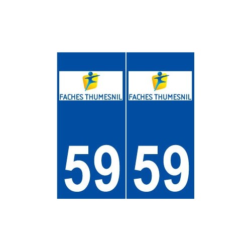 59 Faches-Thumesnil logo autocollant plaque stickers ville