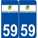 59 Faches-Thumesnil logo autocollant plaque stickers ville