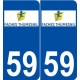 59 Faches-Thumesnil logo autocollant plaque stickers ville