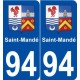 94 Saint-Mandé blason autocollant plaque stickers ville