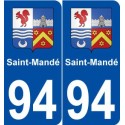 94 Saint-Mandé blason autocollant plaque stickers ville