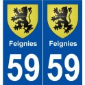 59 Feignies blason autocollant plaque stickers ville
