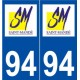 94 Saint-Mandé logo autocollant plaque stickers ville