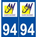 94 Saint-Mandé logo autocollant plaque stickers ville