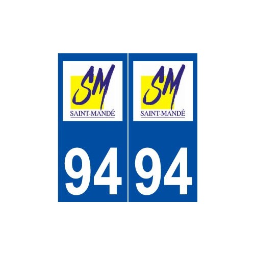 94 Saint-Mandé logo autocollant plaque stickers ville