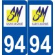 94 Saint-Mandé logo autocollant plaque stickers ville