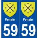 59 Fenain blason autocollant plaque stickers ville